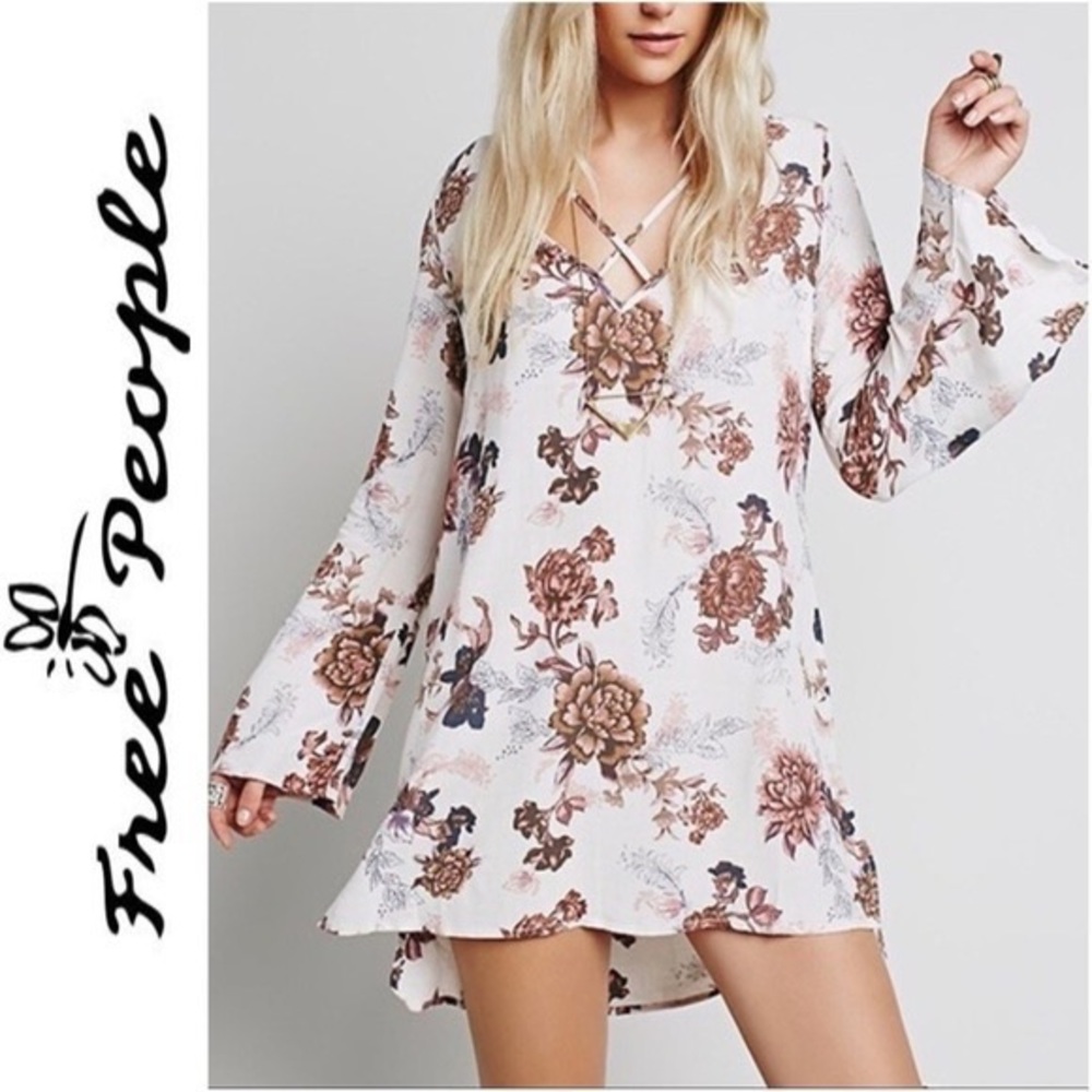 Free People Heart Beat Printed Floral Tunic
